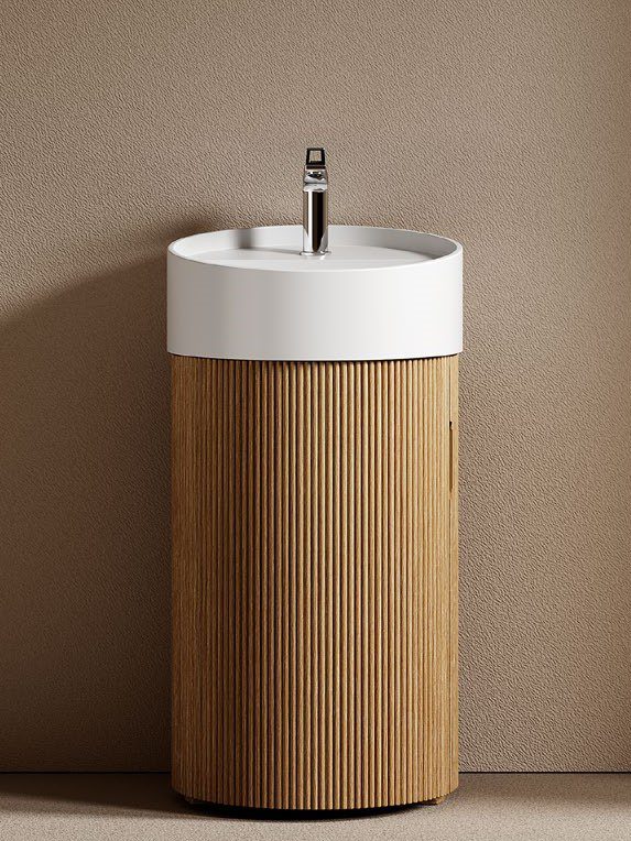 MY-8859 Wooden Pedestal Bathroom Vanity